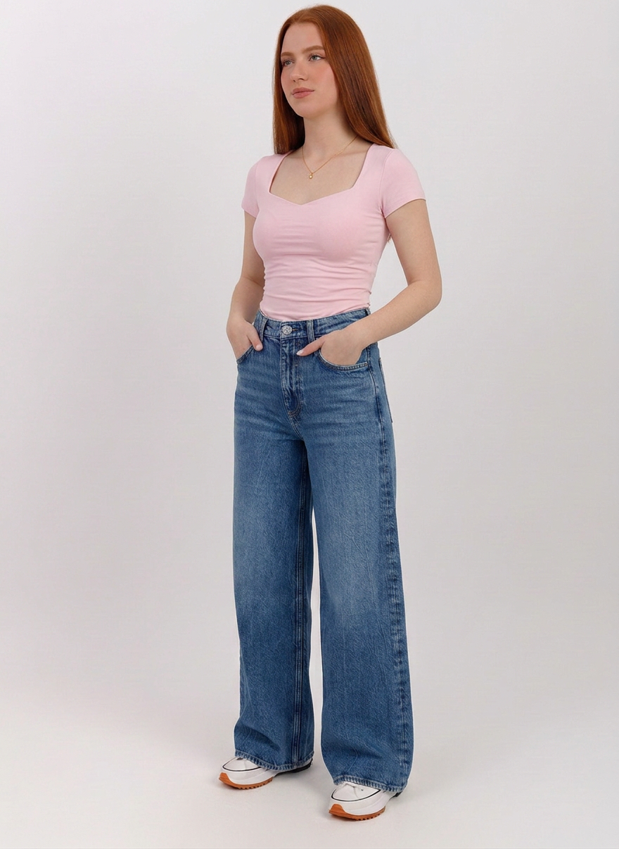Sweetheart Square Short Sleeve Top
