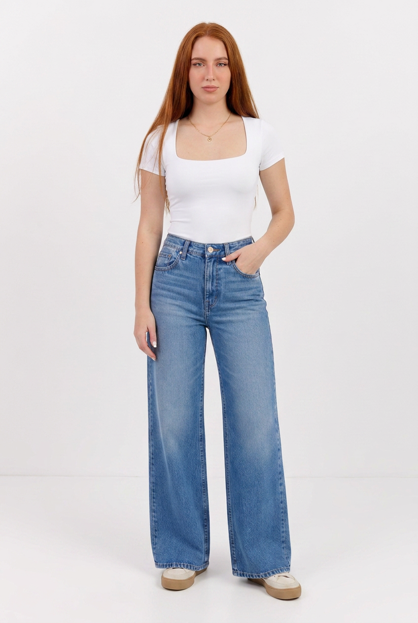 Square Neck Short Sleeve Top