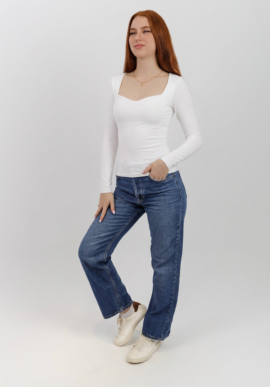 Sweetheart Square Long Sleeve Top
