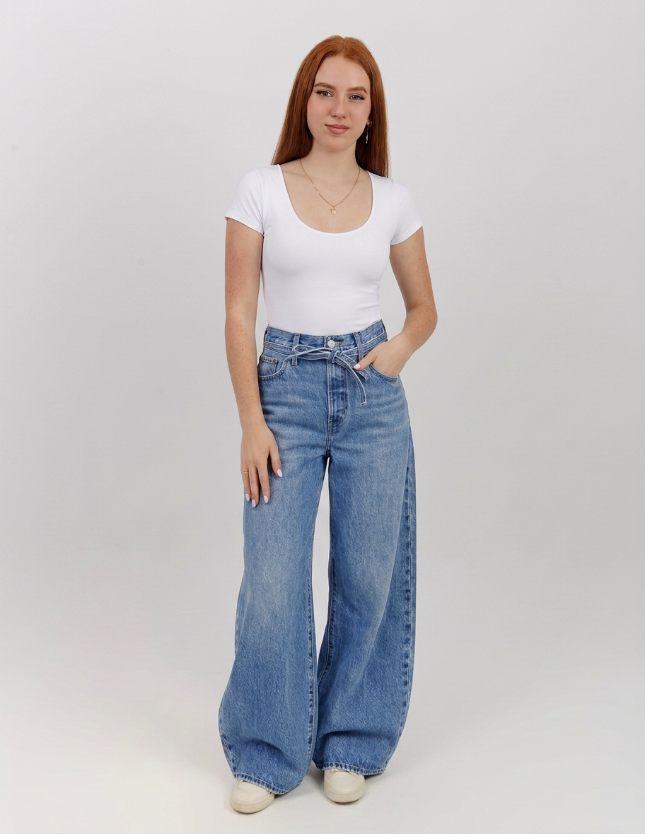 Deep Round Short Sleeve Top