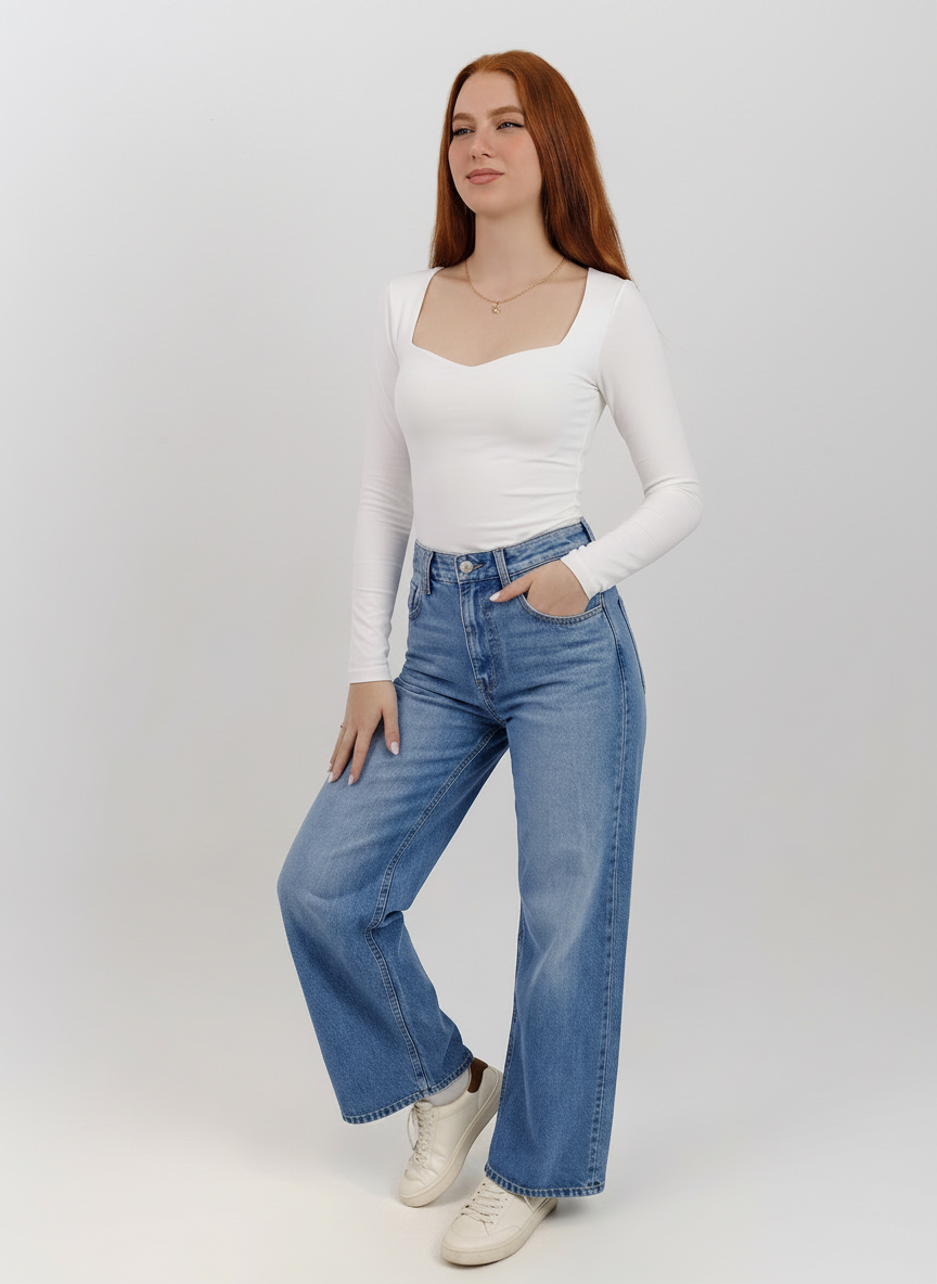 Sweetheart Square Long Sleeve Top