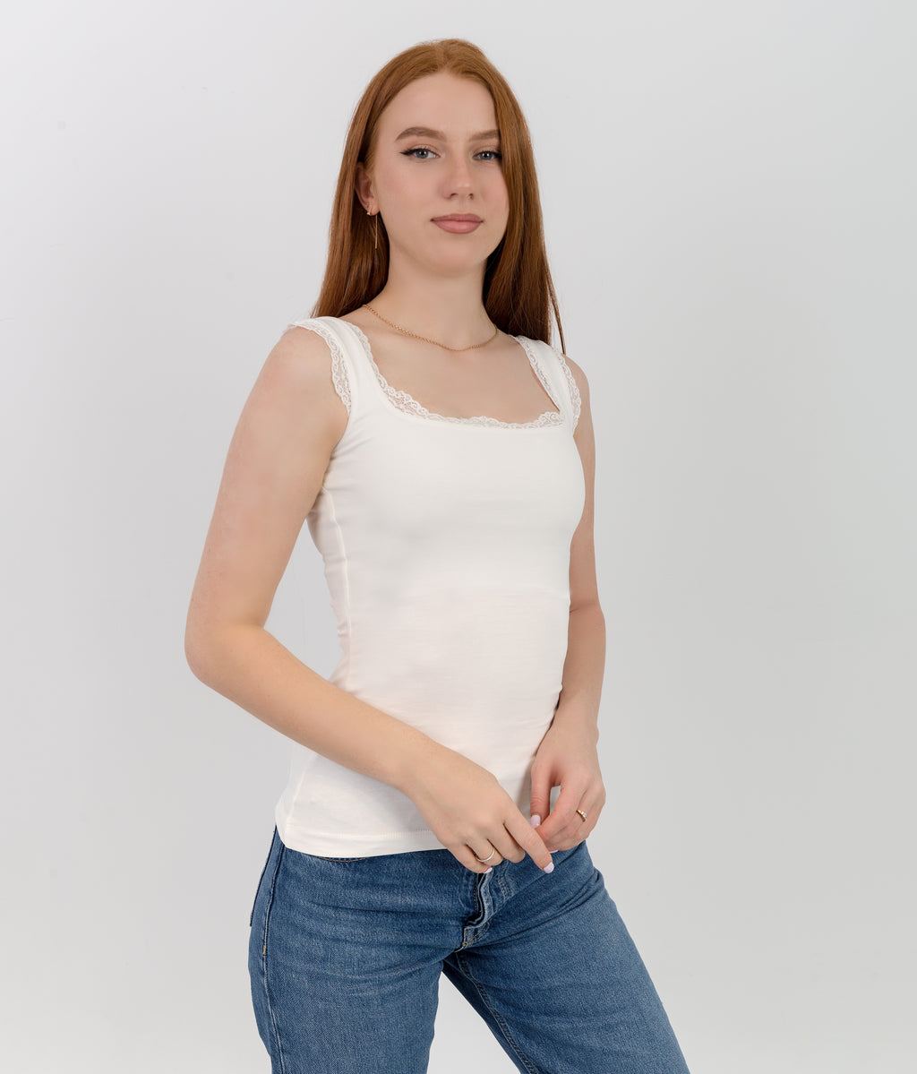 Lace Trim Tank Top