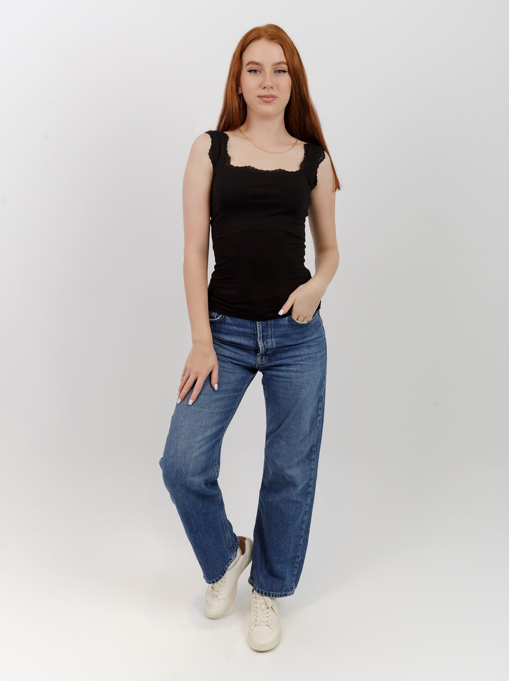 Lace Trim Tank Top