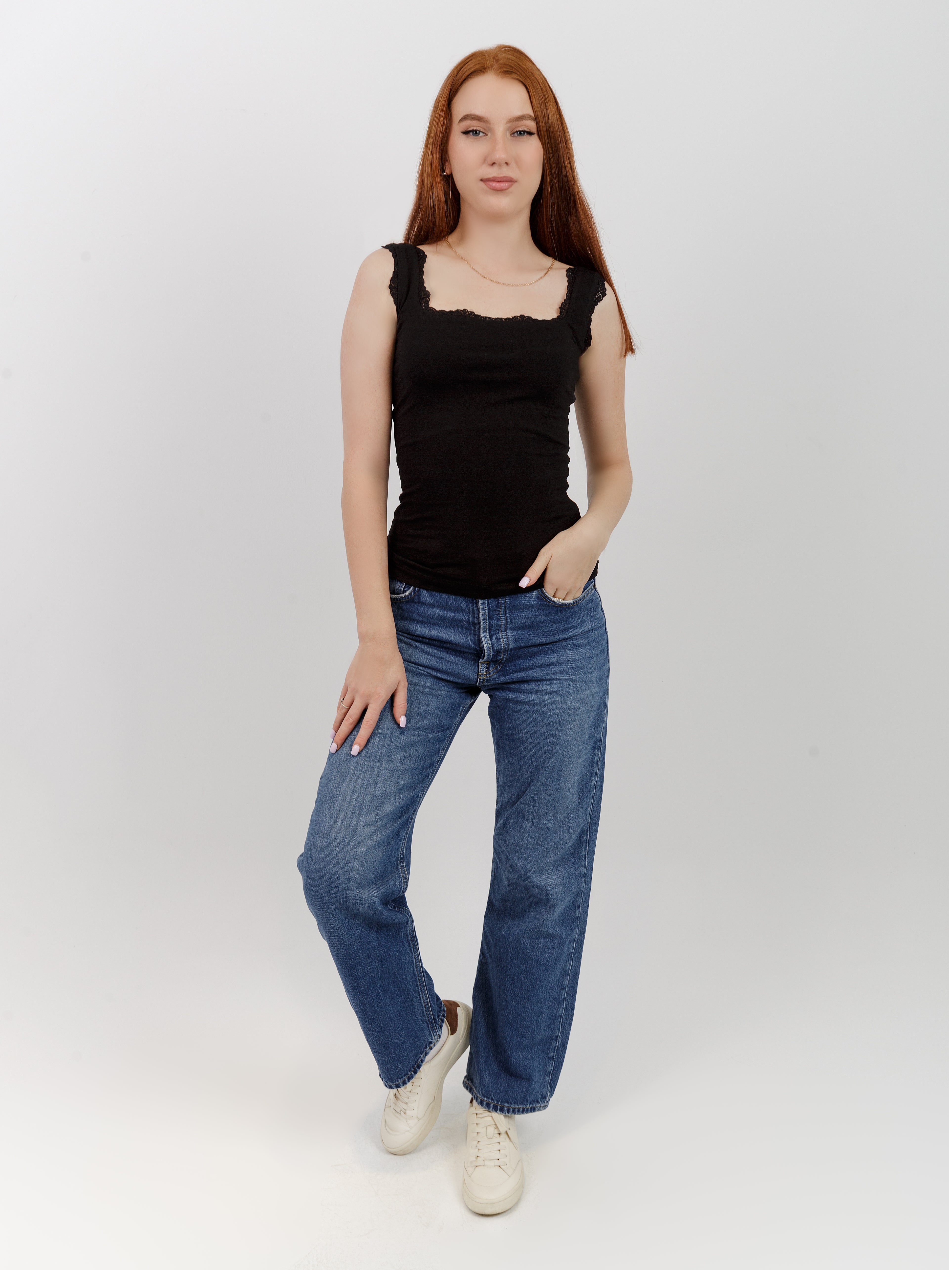 Lace Trim Tank Top