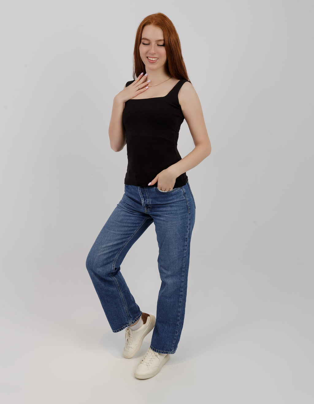 Open Back Square  Neck Sleeveless Top