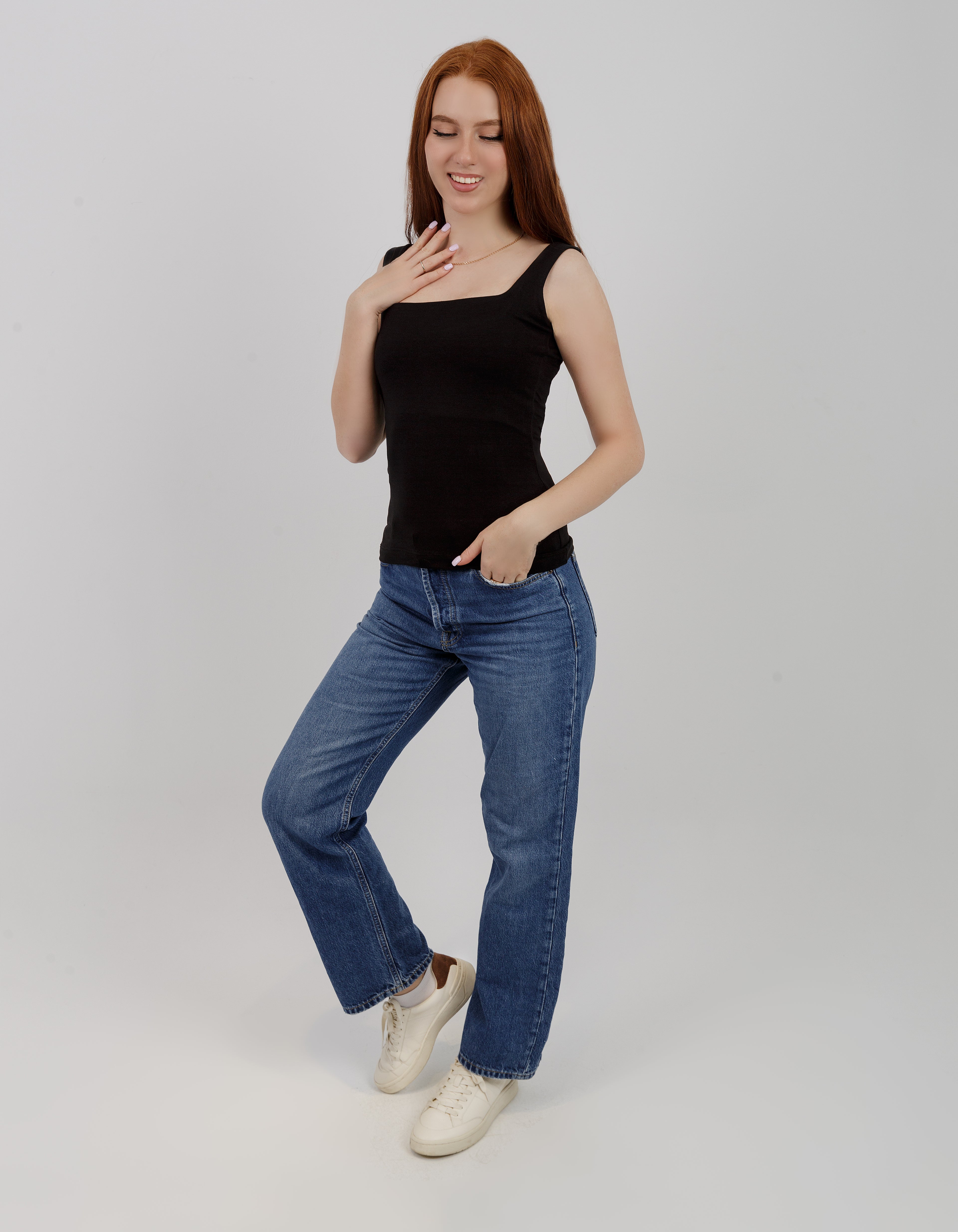Open Back Square  Neck Sleeveless Top