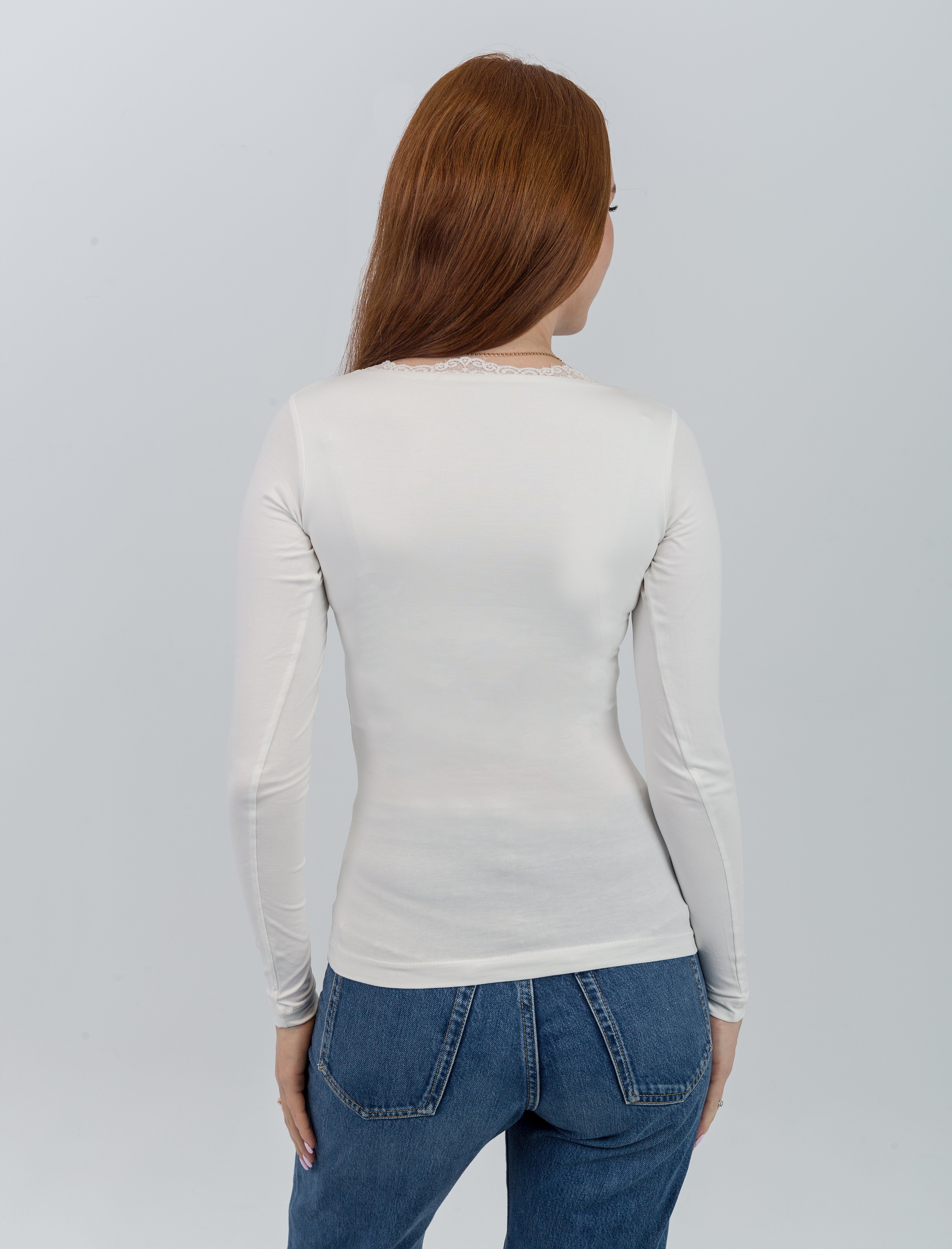 V-Neck Lace Long Sleeve Top