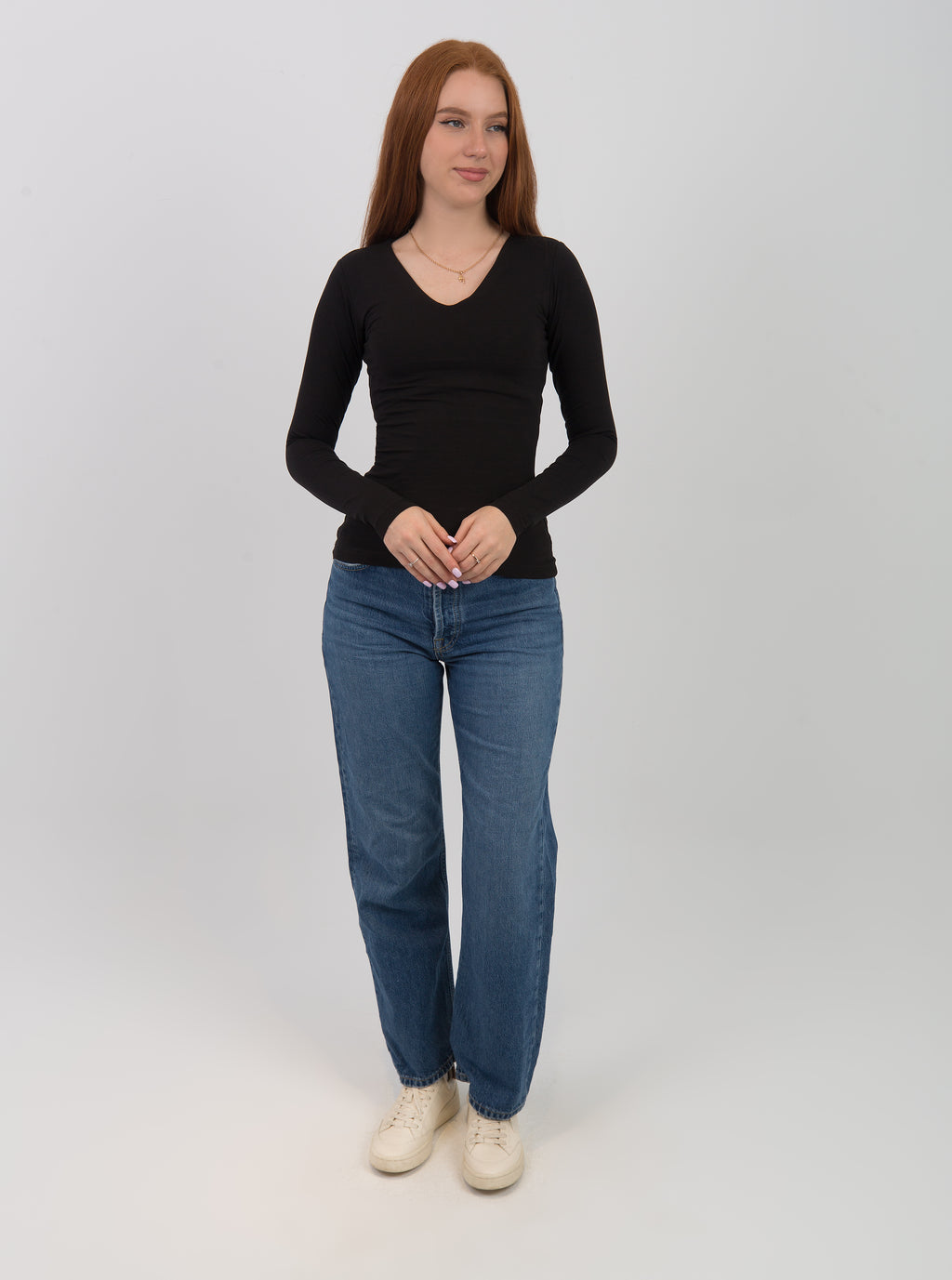 V-Neck Long Sleeve Top