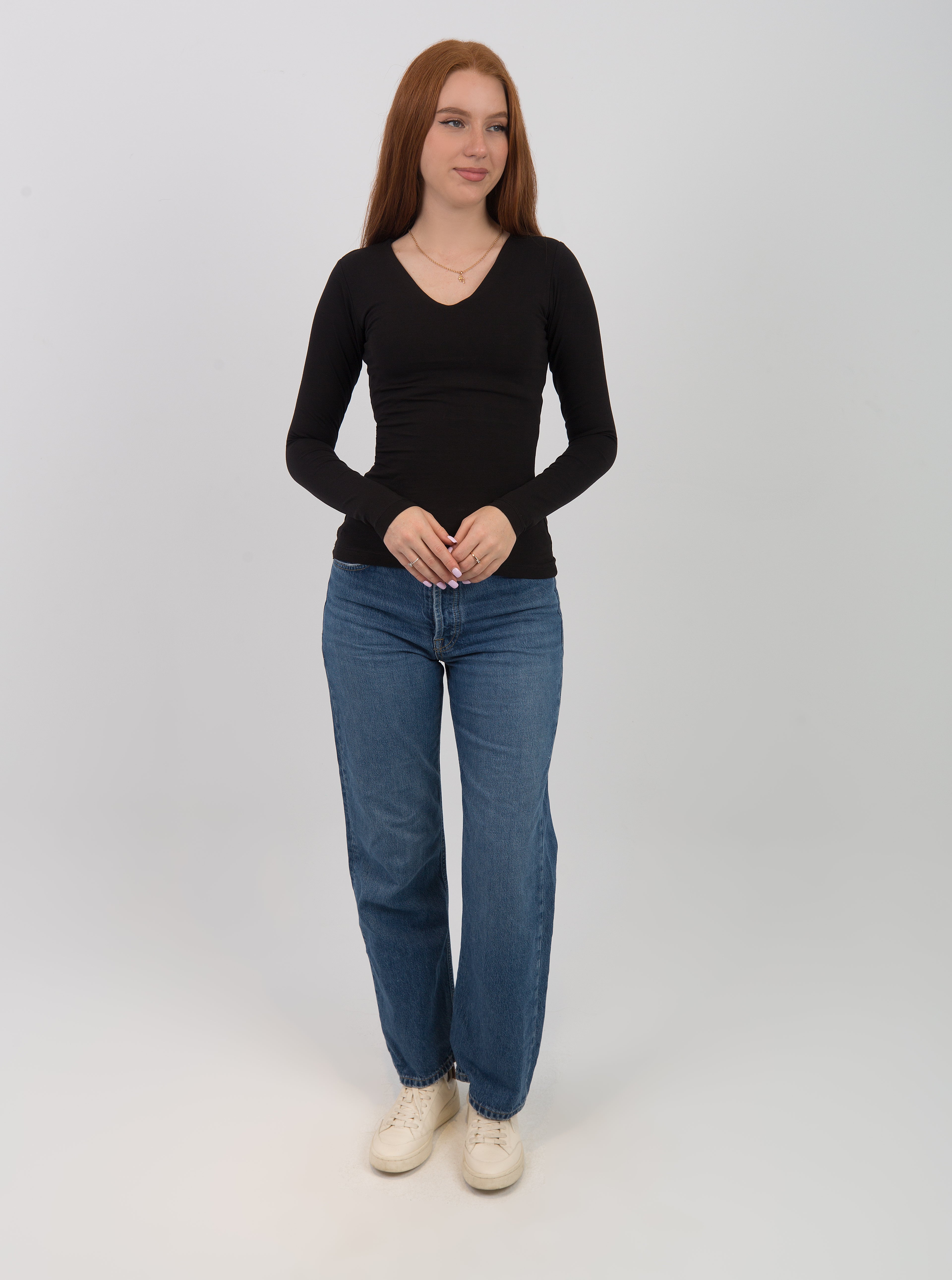 V-Neck Long Sleeve Top
