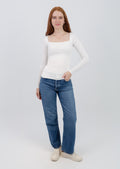 Square Neck Long Sleeve Top
