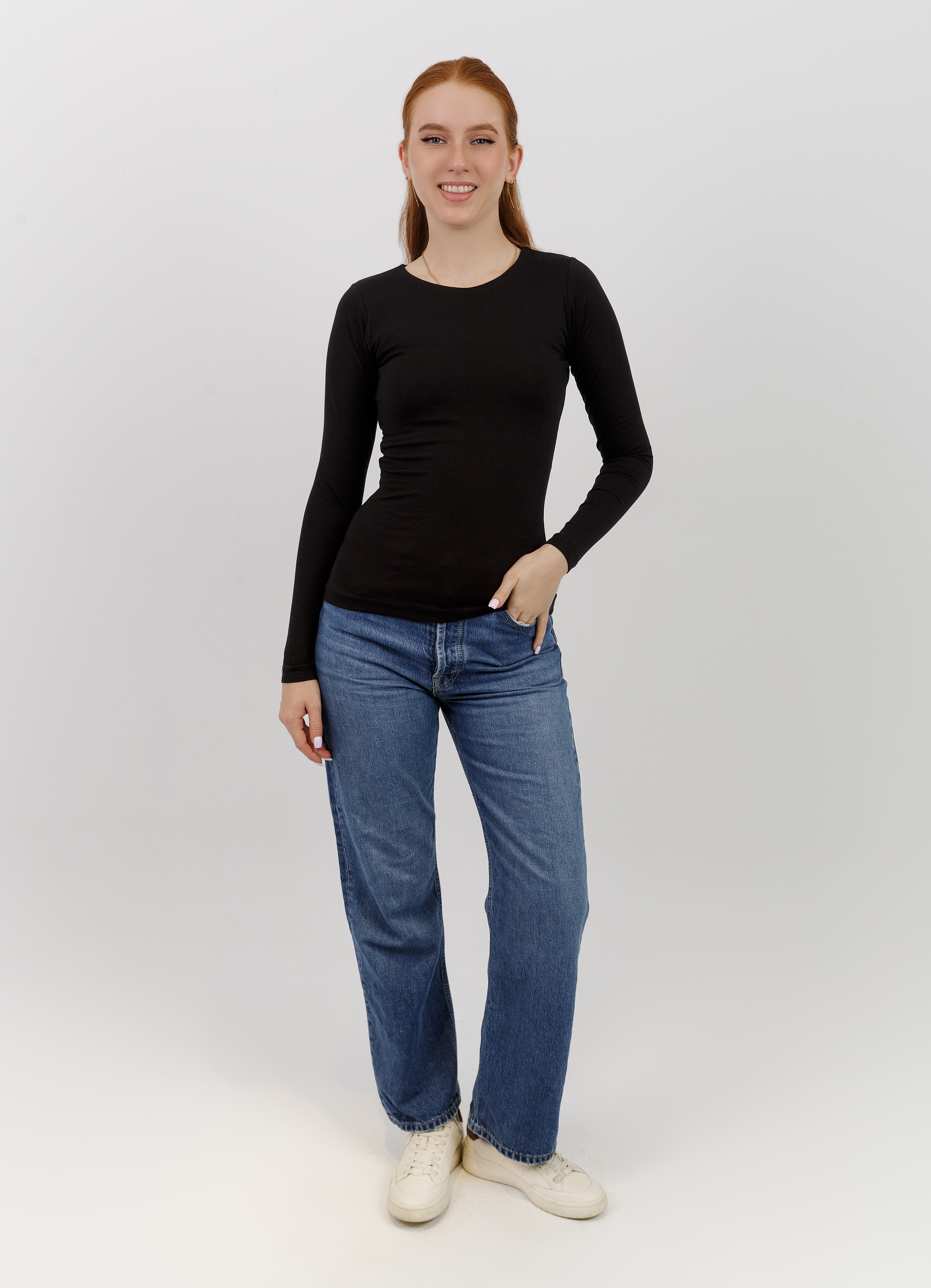 Round Neck Long Sleeve Top