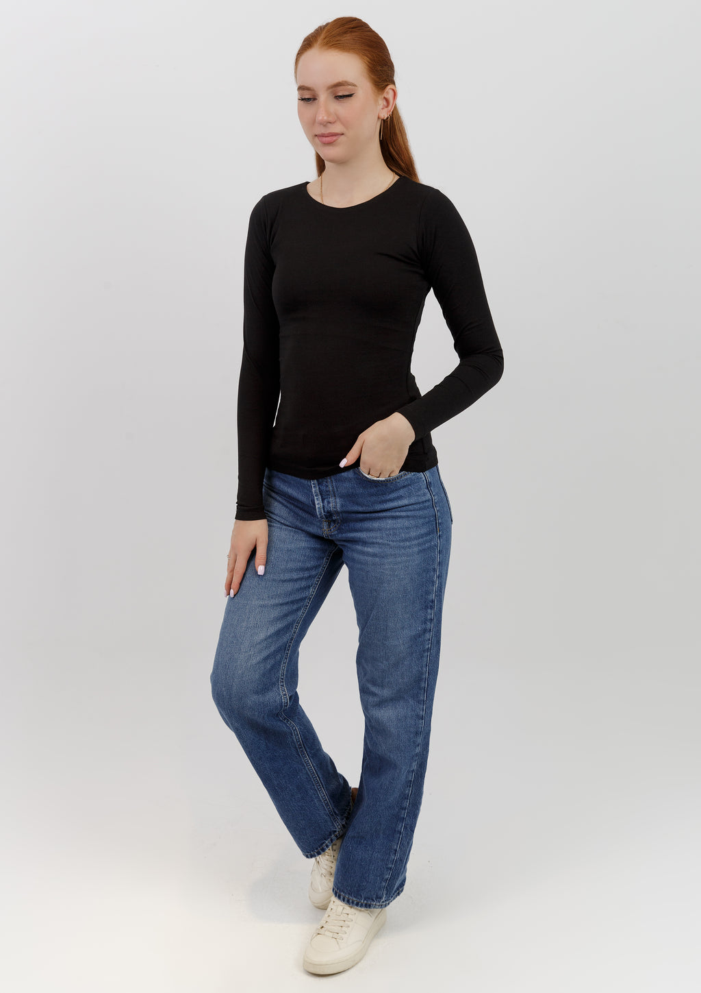 Round Neck Long Sleeve Top