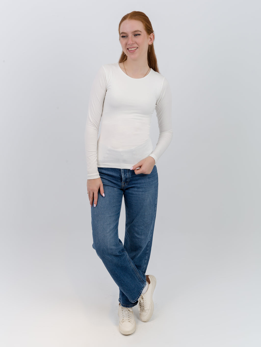Round Neck Long Sleeve Top