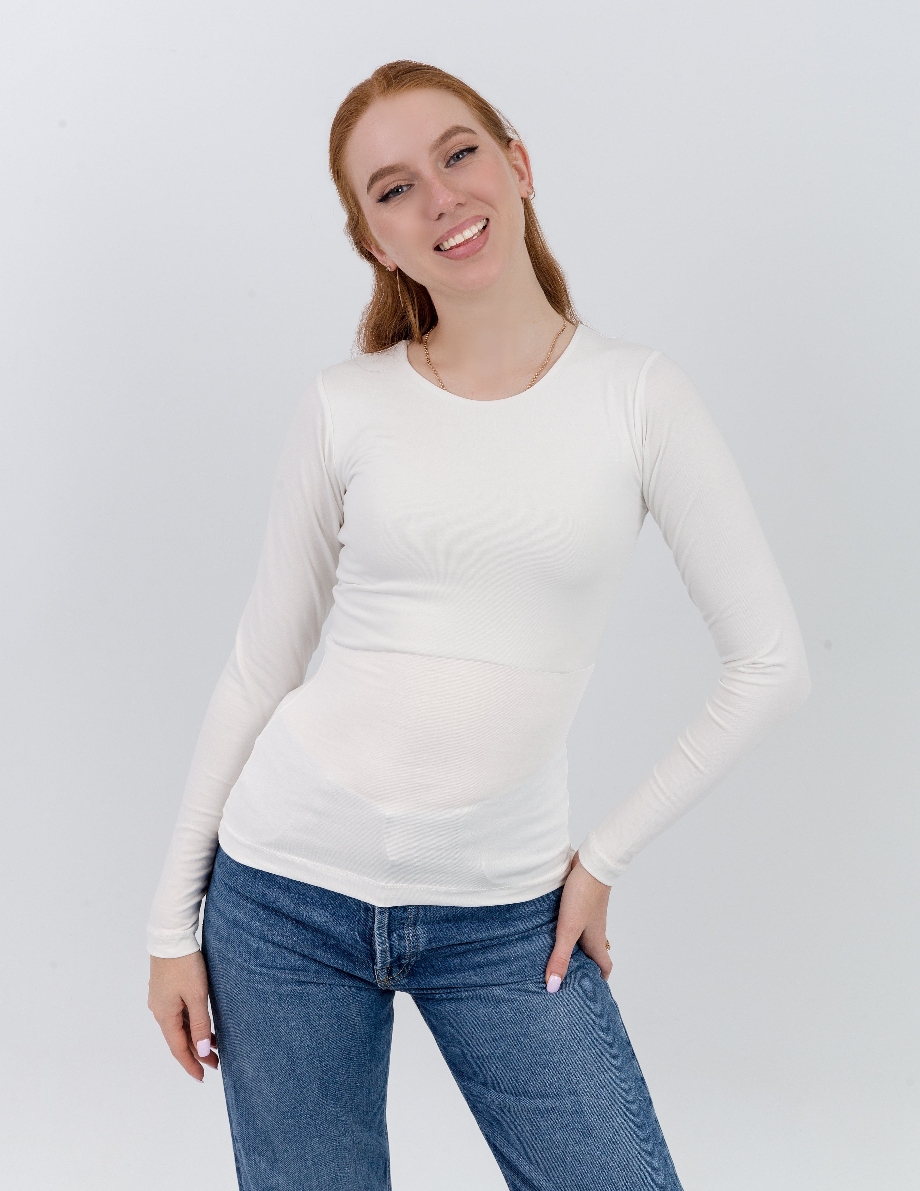 Round Neck Long Sleeve Top