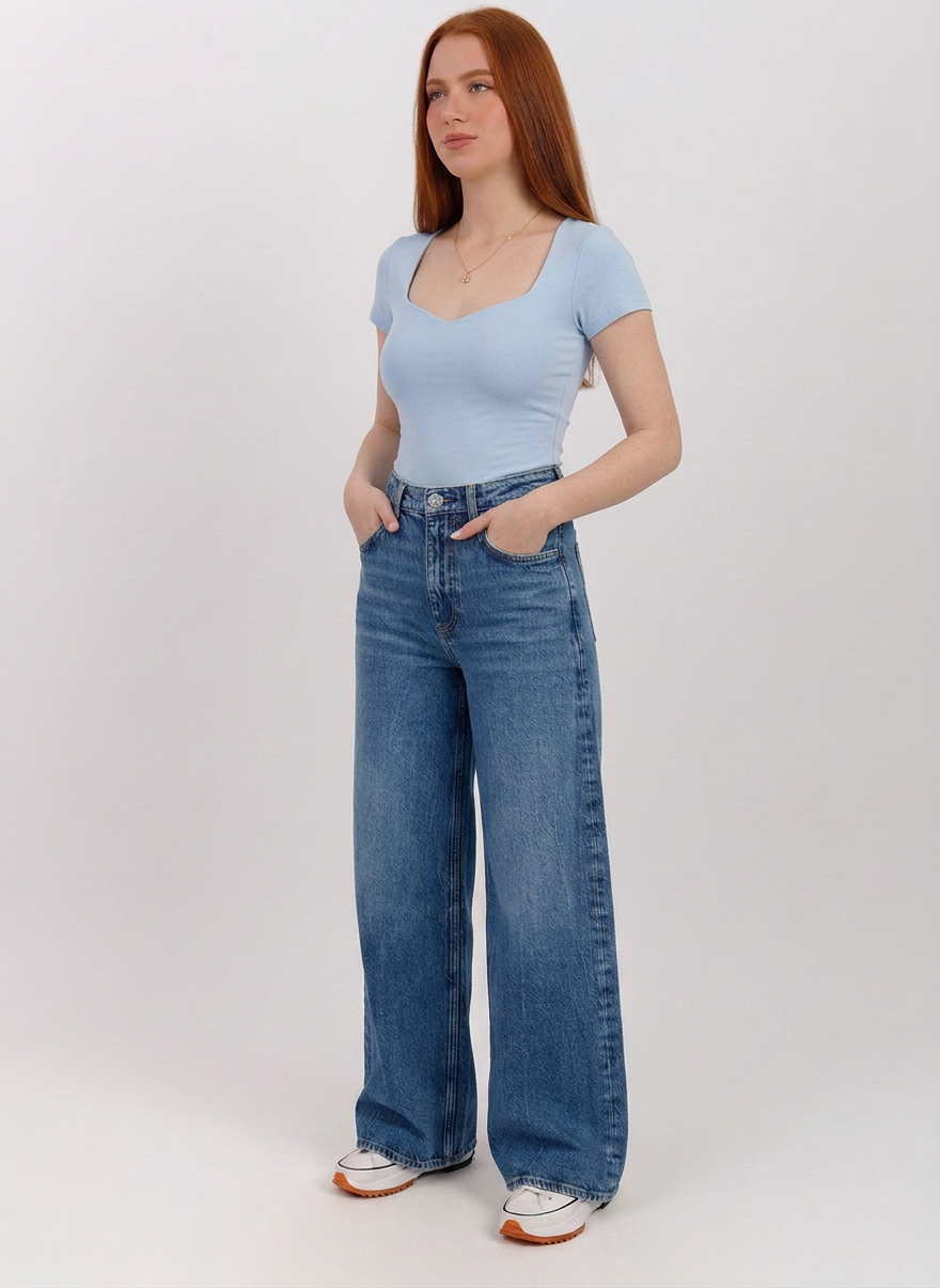 Sweetheart Square Short Sleeve Top