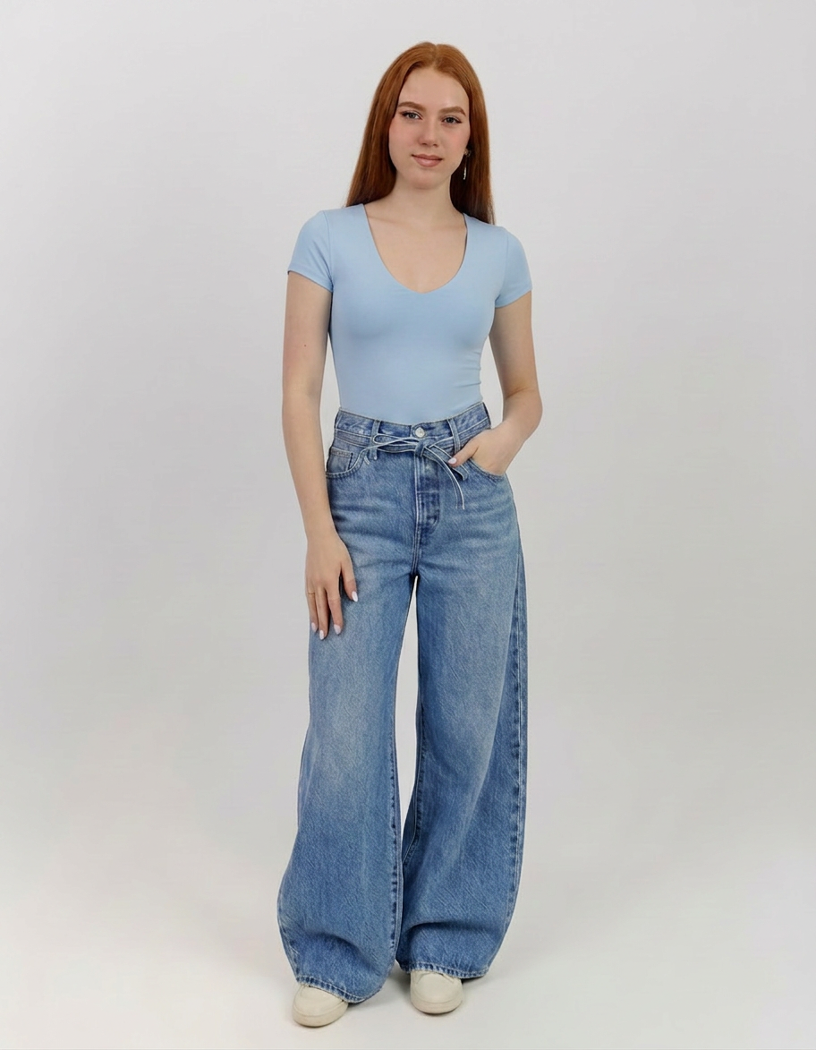 V-Neck Short Sleeve Top