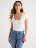 Deep Round Short Sleeve Top