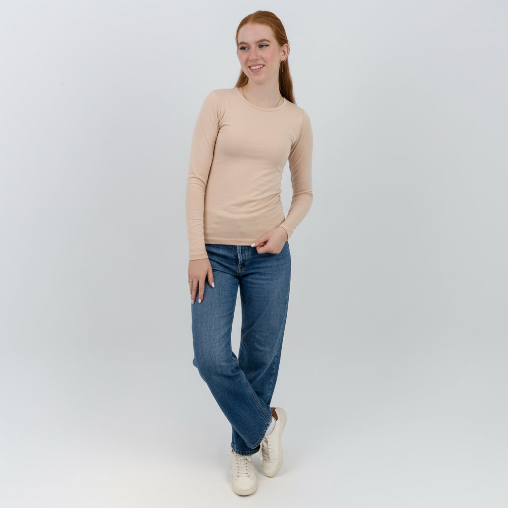 Round Neck Long Sleeve Top