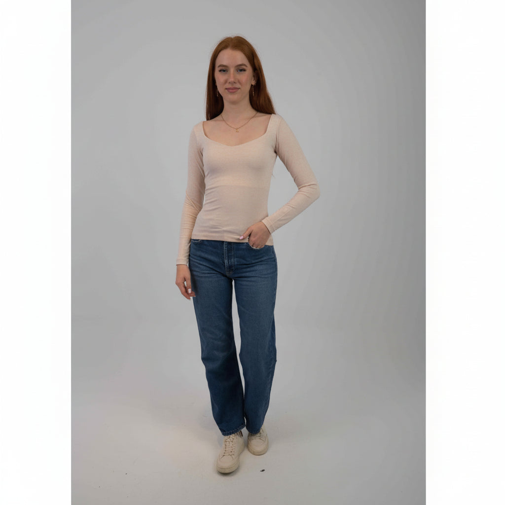 Sweetheart Square Long Sleeve Top
