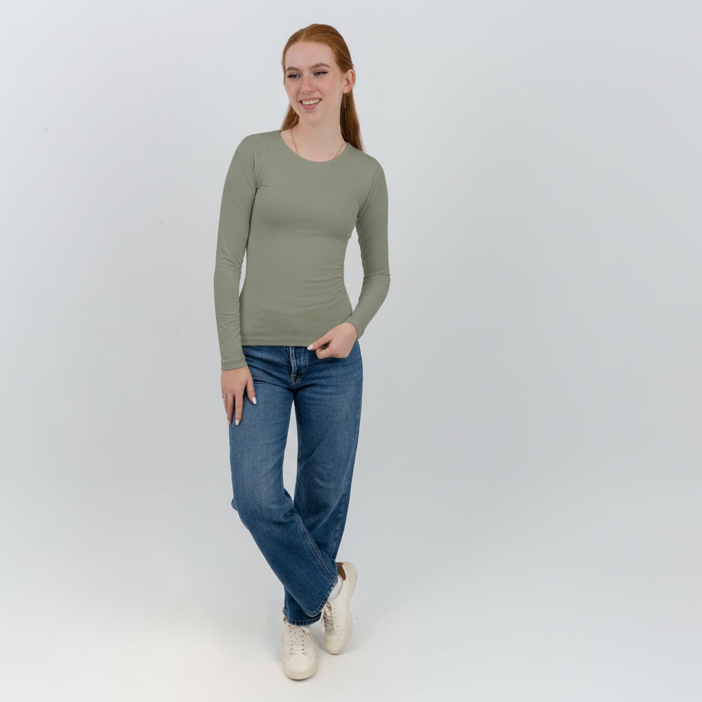 Round Neck Long Sleeve Top