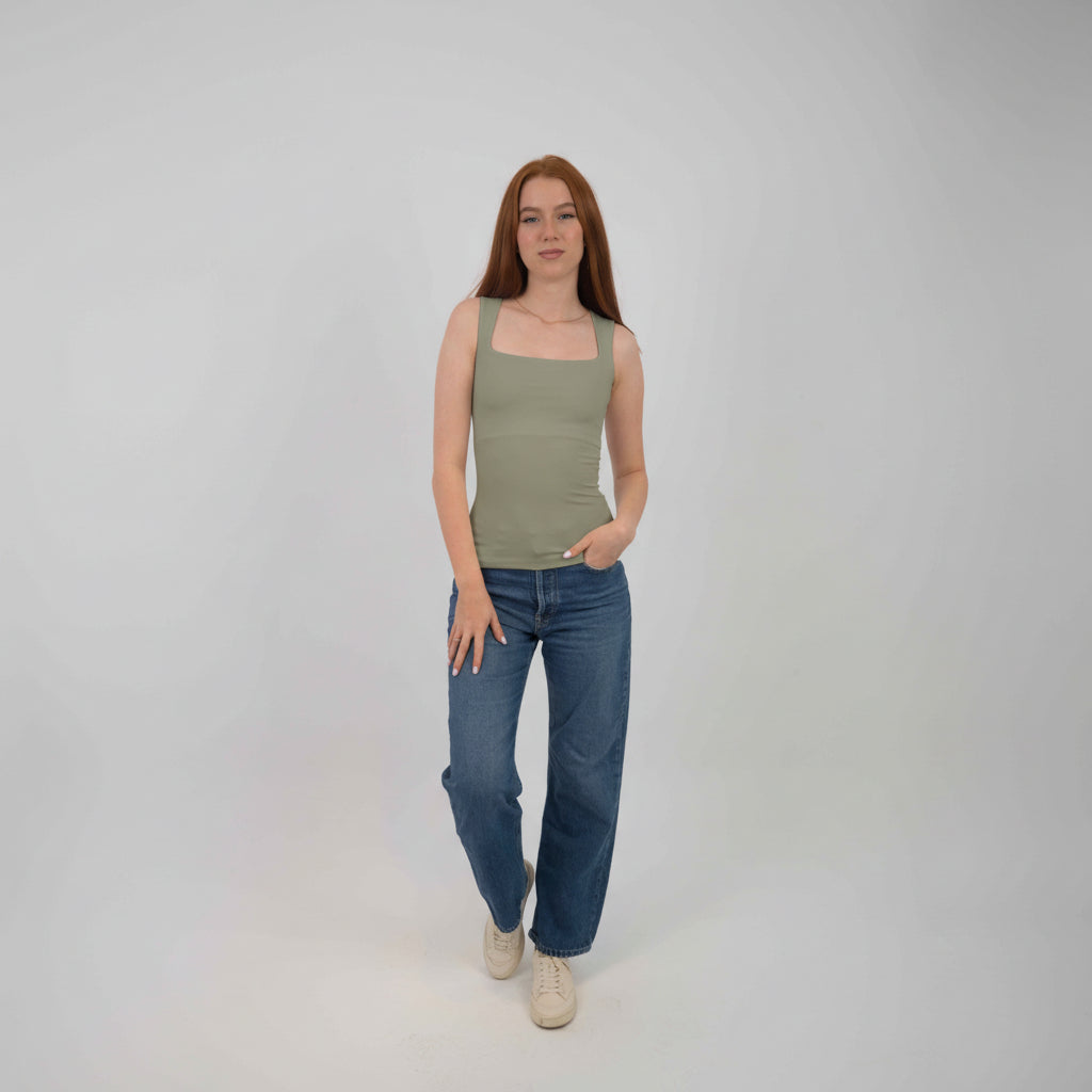 Square Neck Sleeveless Top
