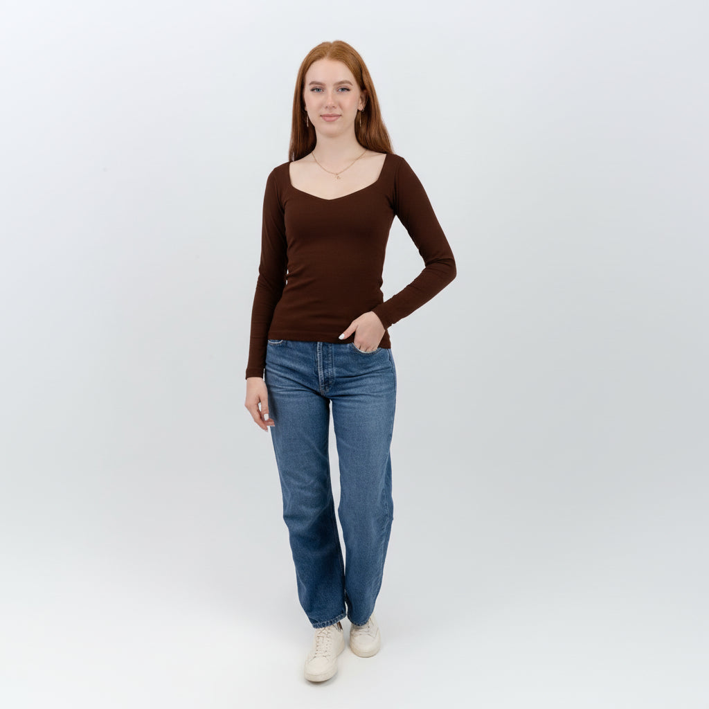 Sweetheart Square Long Sleeve Top