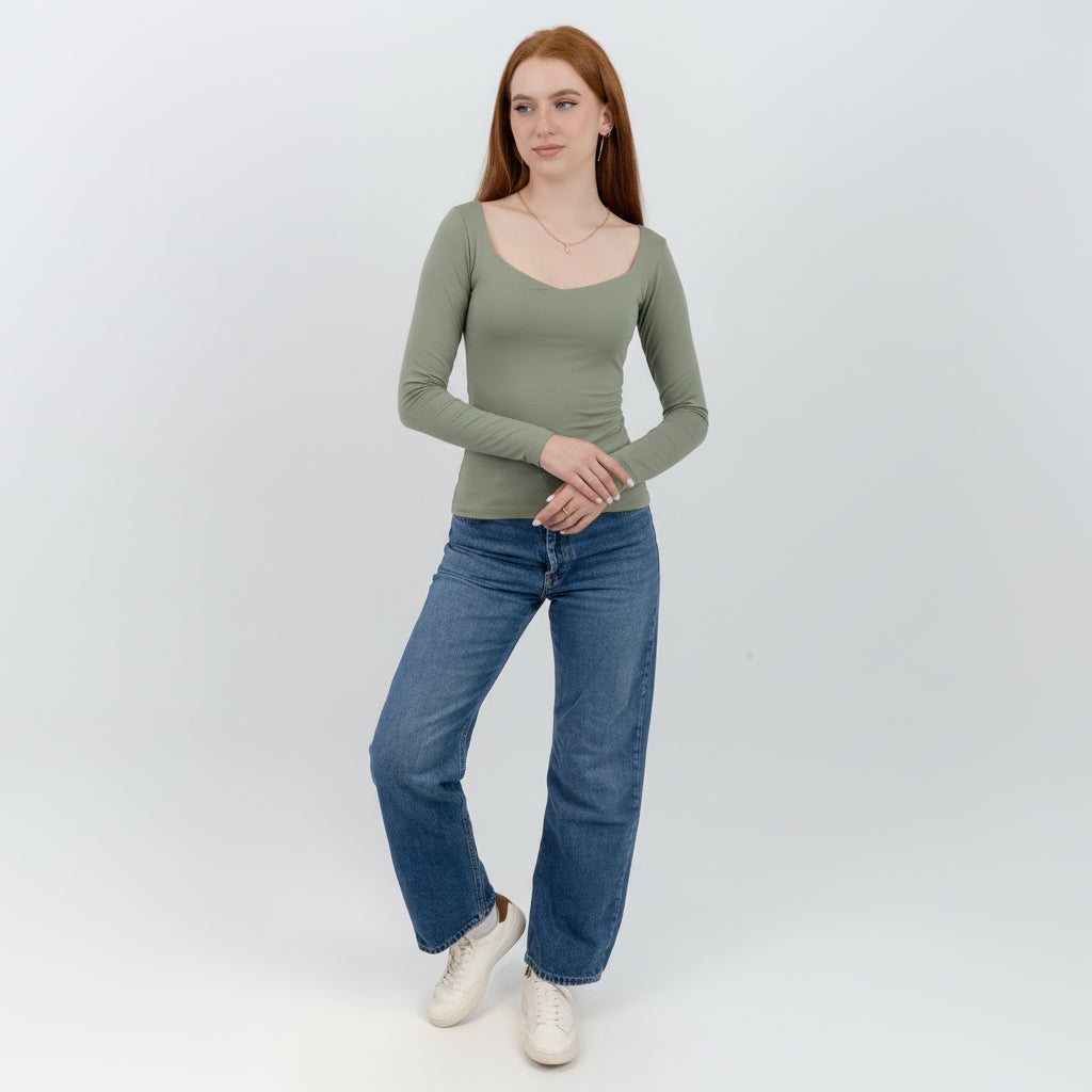 Sweetheart Square Long Sleeve Top