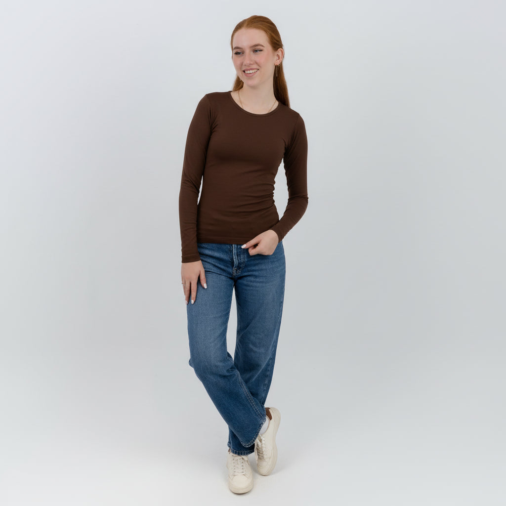 Round Neck Long Sleeve Top