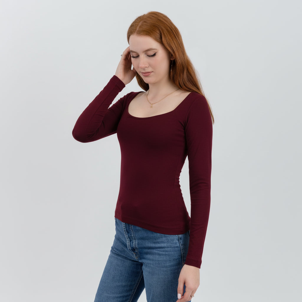 Sweetheart Square Long Sleeve Top