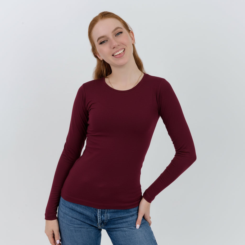 Round Neck Long Sleeve Top